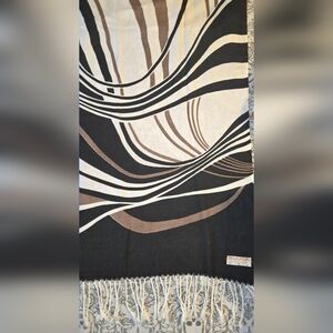 Pashmina 100% Pashmina Cashmere Luxury Oversized Scarf. Black Brown Cream OS
